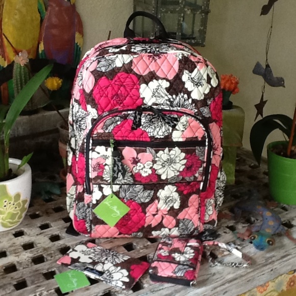 Vera Bradley Handbags - VERA BRADLEY CAMPUS BACKPACK MOCHA ROUGE